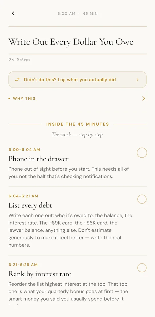 A money block, step by step