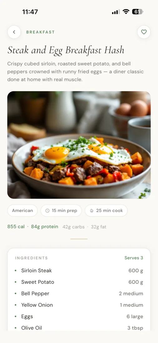 A recipe with macros